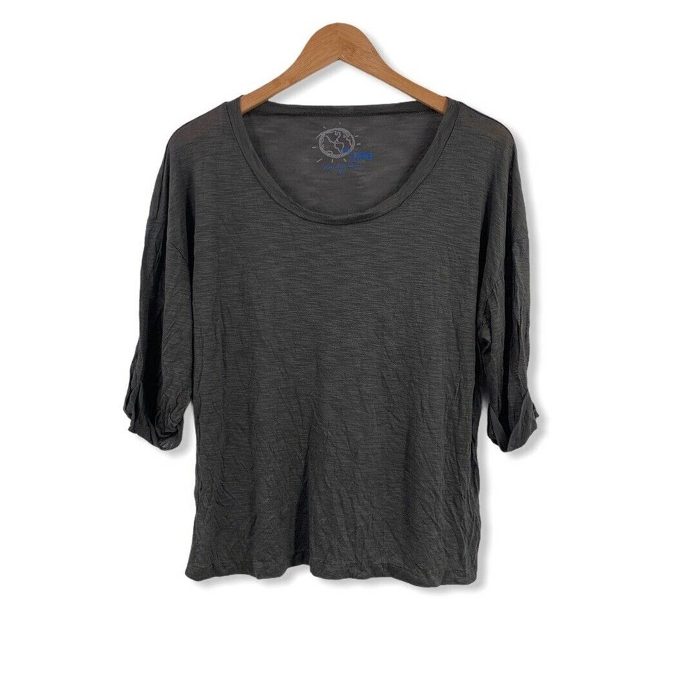 Blue Life Green Lace Bottom Trim Roll Tab Sleeve‎ M